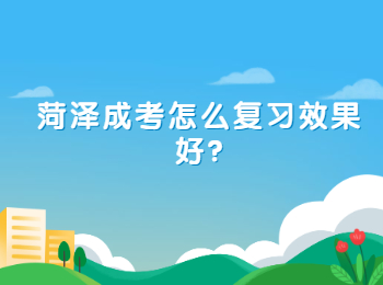 菏澤成考怎么復習效果好?